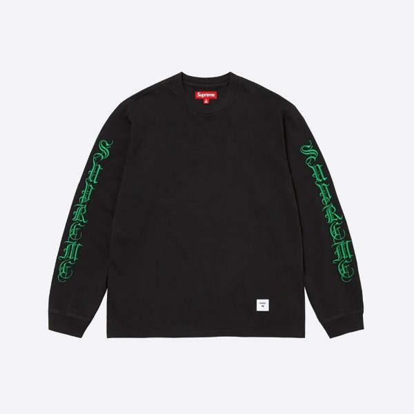 슈프림 FW24 올드 잉글리쉬 L/S 티셔츠 블랙