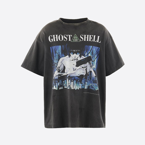 레플 세인트 마이클 x GHOST IN THE SHELL SS 티셔츠 GITS 블랙 레플리카